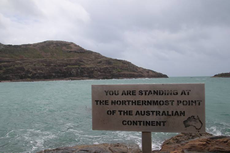 Sign: You are standing at the northernmost point of the Australian continent